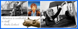 Collage of Amelia Earhart