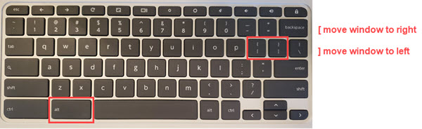 keyboard shortcut to view windows side by side