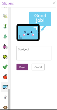 Provide students with feedback using sticker packs in OneNote.